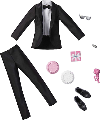 #ad Barbie Fashion Pack: Bridal Outfit for Ken Doll with Tuxedo Shoes Watch Gift $9.90