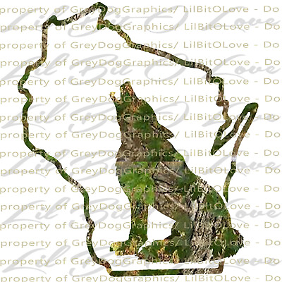 Camo Coyote Wisconsin WI State Outline Vinyl Decal Sticker Hunting #ad #ad $5.95