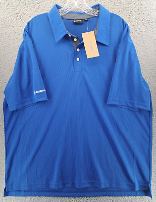 #ad Subaru Polo Shirt Adult Extra Large Blue Logo Black Label Work Wear Outdoor Mens $24.99