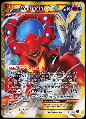 #ad Volcanion EX Steam Siege 115 114 Holo Secret Ultra Rare Pokemon TCG LP $16.99