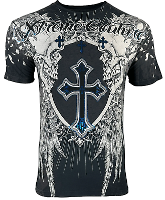Xtreme Couture by Affliction Men#x27;s T Shirt Provoke Skull Cross #ad #ad $26.99