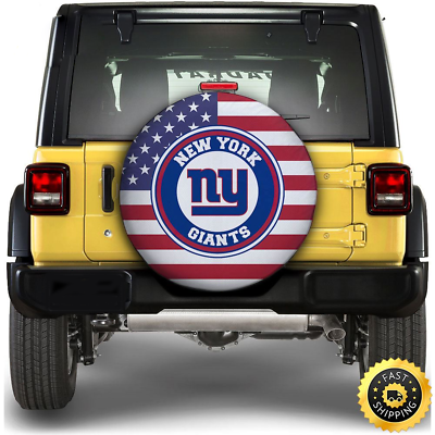 #ad New York Giants Spare Tire Covers US Flag Style $53.99