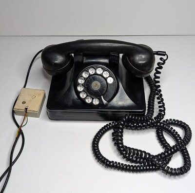 #ad VINTAGE Northern Electric Mfg Telephone Black Bakelite Rotary Dial Untested $49.99
