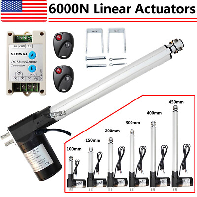 #ad DC 12V Linear Actuator 1320lbs W Remote Controller Electric Motor 6000N Lift IG $19.99
