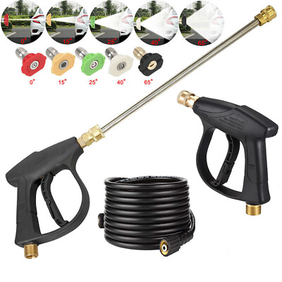 #ad High Pressure 4350PSI Car Power Washer Gun Spray Wand Lance Nozzle and Hose Kits $17.99