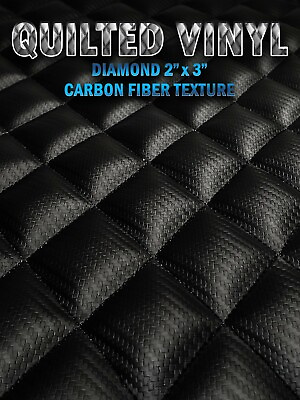 #ad Quilted Vinyl Carbon Fiber Texture Diamond 2quot; x 3quot; With 3 8quot; Foam Backing $24.99