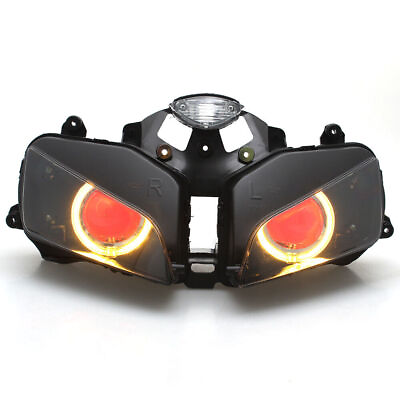 #ad Red Devil Amber Angel Eye Projector Headlight Assembly For Honda CBR600RR 03 06 $299.99