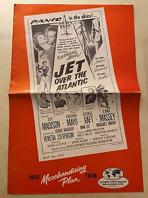 #ad Jet Over the Atlantic Pressbook 1959 Guy Madison Virginia Mayo George Raft $11.59