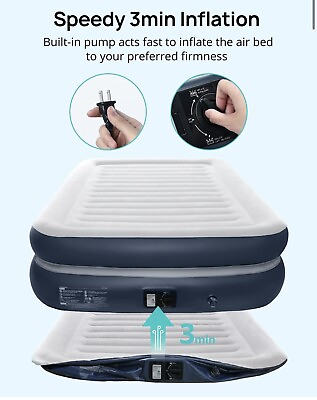 #ad Evajoy Double high Air Mattress Inflatable Airbed with Built in Pump $69.99