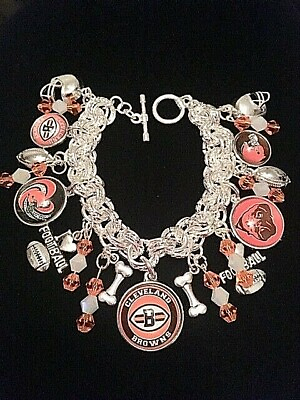 #ad Cleveland Browns Custom Made Charm Bracelet. FREE SHIPPING $25.00