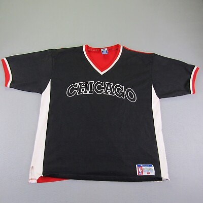 #ad Vintage Chicago Bulls Shirt Mens XL Black Red Champion Shooting NBA Basketball $49.97