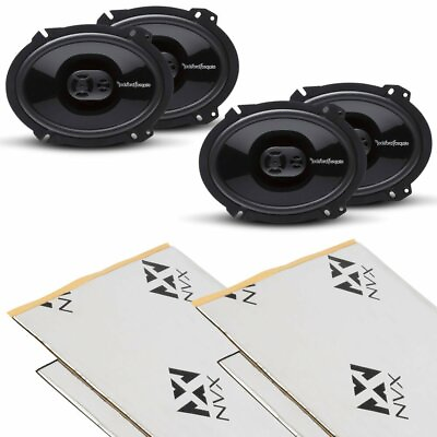 #ad 4 Rockford Fosgate P1683 6quot; x 8quot; Coaxial Speakers w Free NVX Sound Deadening $169.98
