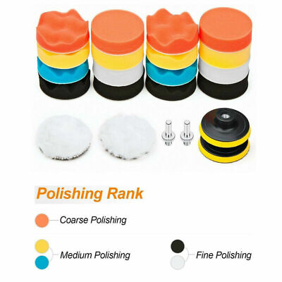 22Pc 3 In Polishing Pads Sponge Woolen Waxing Buffing Pad Kits M10 Drill Adapter #ad $9.99