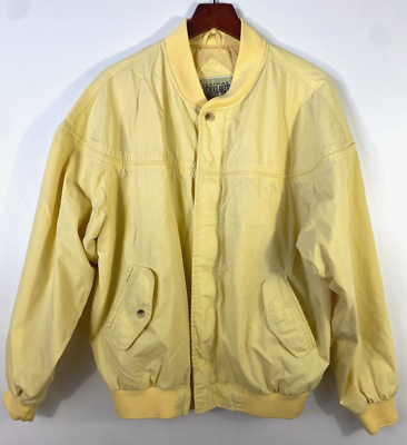 #ad Vintage Size L Large Original Windbreaker Jacket Adult Yellow Full Zip Retro 90s $14.00