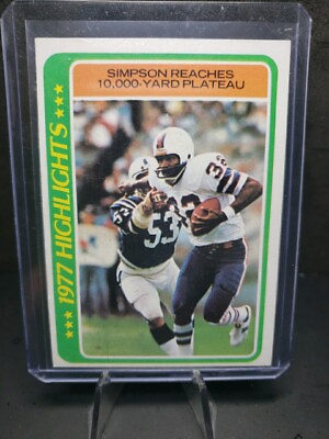 #ad 1978 Topps Football #4 OJ Simpson Buffalo Bills 1977 Highlights HOF NFL NM $20.94