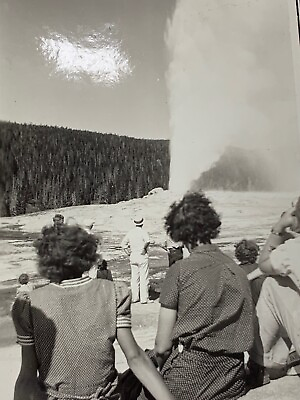 #ad AnD FOUND Photo Photograph 1937 Old Faithful Geyser Yellow Stone National Park $14.97