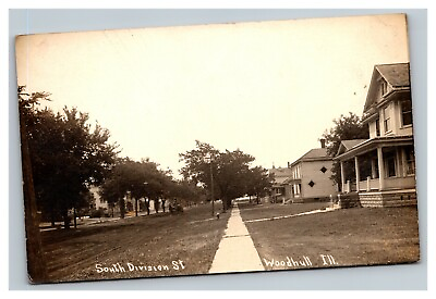 Vintage 1920#x27;s RPPC Postcard Residential South Division St. Woodhull Illinois #ad $25.97