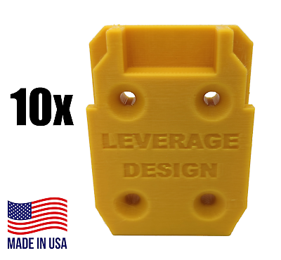 #ad BEST FIT Yellow 10 Pack DeWALT 20V Tool Mounts Hangers Holders MADE IN USA $14.59