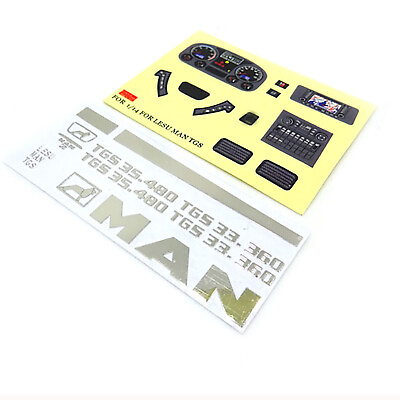 #ad RC Car Dashboard Stickers Kit 242 for Tamiya 1 14 Tractor Head Model Man TGX TGS $9.52