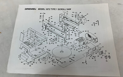 #ad dremel 1672 scroll saw parts breakdown diagram $9.99