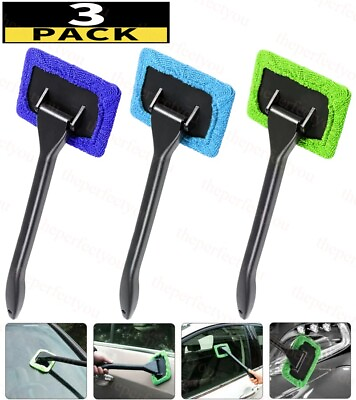3 Pack Window Windshield Cleaning Tool Microfiber Car Wiper Cleaner Glass Brush $6.99