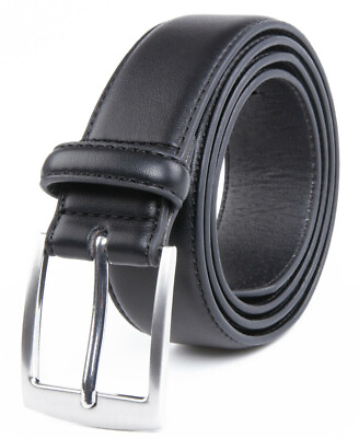 #ad Men#x27;s Dress Belt Black Leather Belts for Jeans $9.99