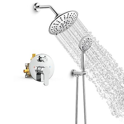 #ad SR SUN RISE Shower Faucet Set 3 Functions High Pressure 8 In Head 8 Settings $120.01