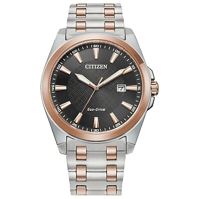 Citizen Peyten Eco Drive Men#x27;s Date Indicator Two Tone 41mm Watch BM7536 53X $136.99