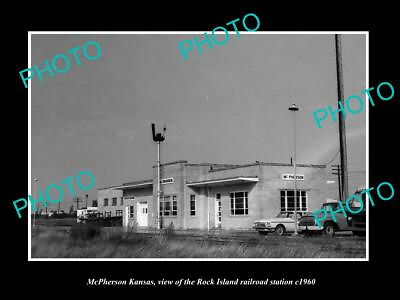 #ad OLD 6 X 4 HISTORIC PHOTO OF MCPHERSON KANSAS ROCK ISLAND RAILROAD DEPOT c1960 AU $7.00
