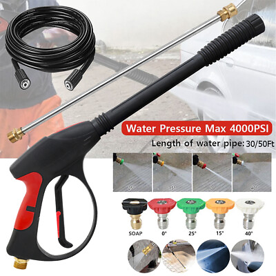 #ad #ad 4000PSI High Pressure Car Power Washer Gun Spray Wand Lance Nozzle and Hose Kit $38.69