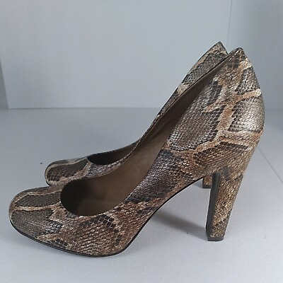 #ad Jessica Simpson Women’s Size 8 B Snake Skin look Print Heels Mid High Pump $24.47