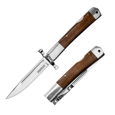 #ad Italian Milano Style Pocket Knife Folding Knife Wood Handle Outdoor EDC Tools $16.99