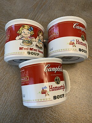 #ad Campbell Soup Mug 1991 14 Fl Oz. Westwood Dishwasher amp; Microwave Safe Set Of 3 $34.00