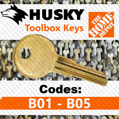 Husky Toolbox Key Replacement Home Depot Cut to Code B01 B05 $6.99