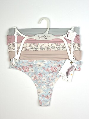 #ad Jessica Simpson 5 Pack Thong Panties Invisible Lines Floral Women#x27;s Size S $22.00