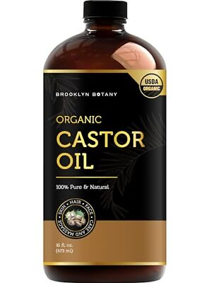 #ad Brooklyn Botany Organic Castor Oil in Glass Bottle for Hair Growth Eyelashes ... $29.26
