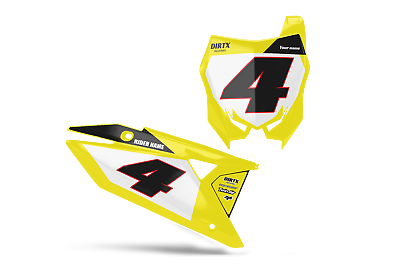 #ad NEW DIRTX IND. SUZUKI OF TROY NUMBER PLATE GRAPHICS KIT RM RMZ 65 85 125 250 450 $79.95