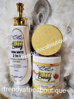 #ad OSHAPRAPRA 🔥👌Glitzluxury Snow WHITE ANTI AGING Molato Soap X1 amp; Body Lotion $159.99