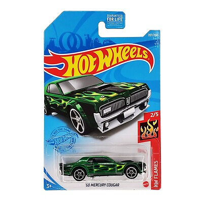 #ad HOT WHEELS #x27;68 Mercury Cougar Green Car HW Flames GTB17 2021 $1.99