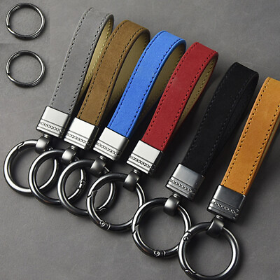 #ad Leather Car Keychain Key Chain Strap Holder Ring Vintage Simple for Men Women $8.49