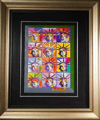 #ad Liberty and Justice for All II by Peter Max Mixed Media on Paper Hand Signed COA $3495.00