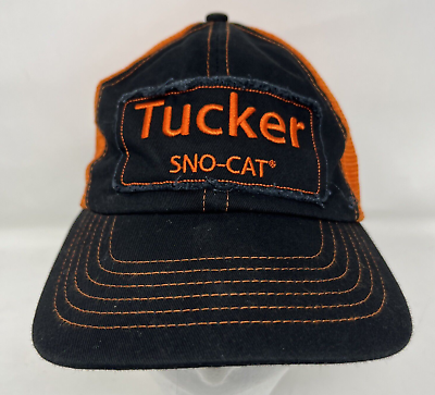 #ad Tucker Sno Cat Cap Hat Mesh Back Adjustable Orange Black $29.97