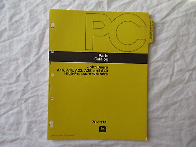 #ad #ad 1977 John Deere A16 A18 A22 A25 A40 High Pressure Washer Parts Catalog PC 1314 $34.99