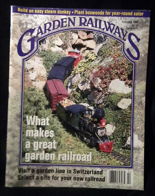 #ad Garden Railways Magazine 1997 Feb Build steam donkey Plant boxwoods Great garden $5.00