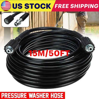 High Pressure Washer Hose 15m 50ft 5800PSI M22 14mm Power Washer Extension Hose #ad #ad $23.89