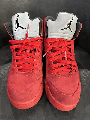 #ad Size 10 Air Jordan 5 Retro Red Suede No Insoles $99.99