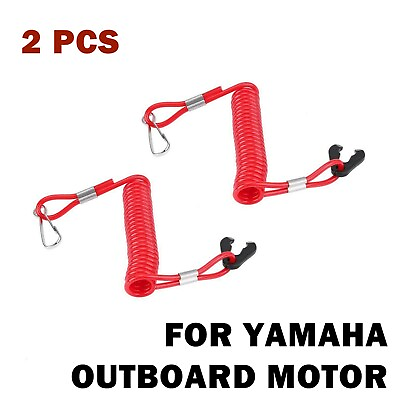 #ad 2Pcs Boat Outboard Engine Cord Lanyard Kill Stop Switch Safety Tether For Yamaha $5.39