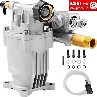 #ad 3400 Psi Pressure Washer Pump 3 4quot; Shaft Horizontal for Honda Briggs RYOBI Parts $76.87