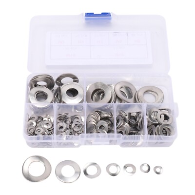 #ad 295 Pcs 304 Stainless Steel Spring 2 Washer Gasket Assortment Kit M3 M41321 AU $21.64
