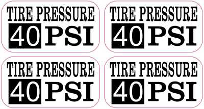 #ad 2in x 1in White Background Tire Pressure 40 PSI Vinyl Sticker Car Vehicle Decal $7.99